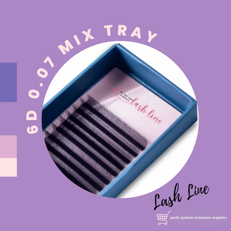 6D Pre-made Volume Lash Extensions Tray | D Curl | 0.07 | Mixed Length: 8-15mm