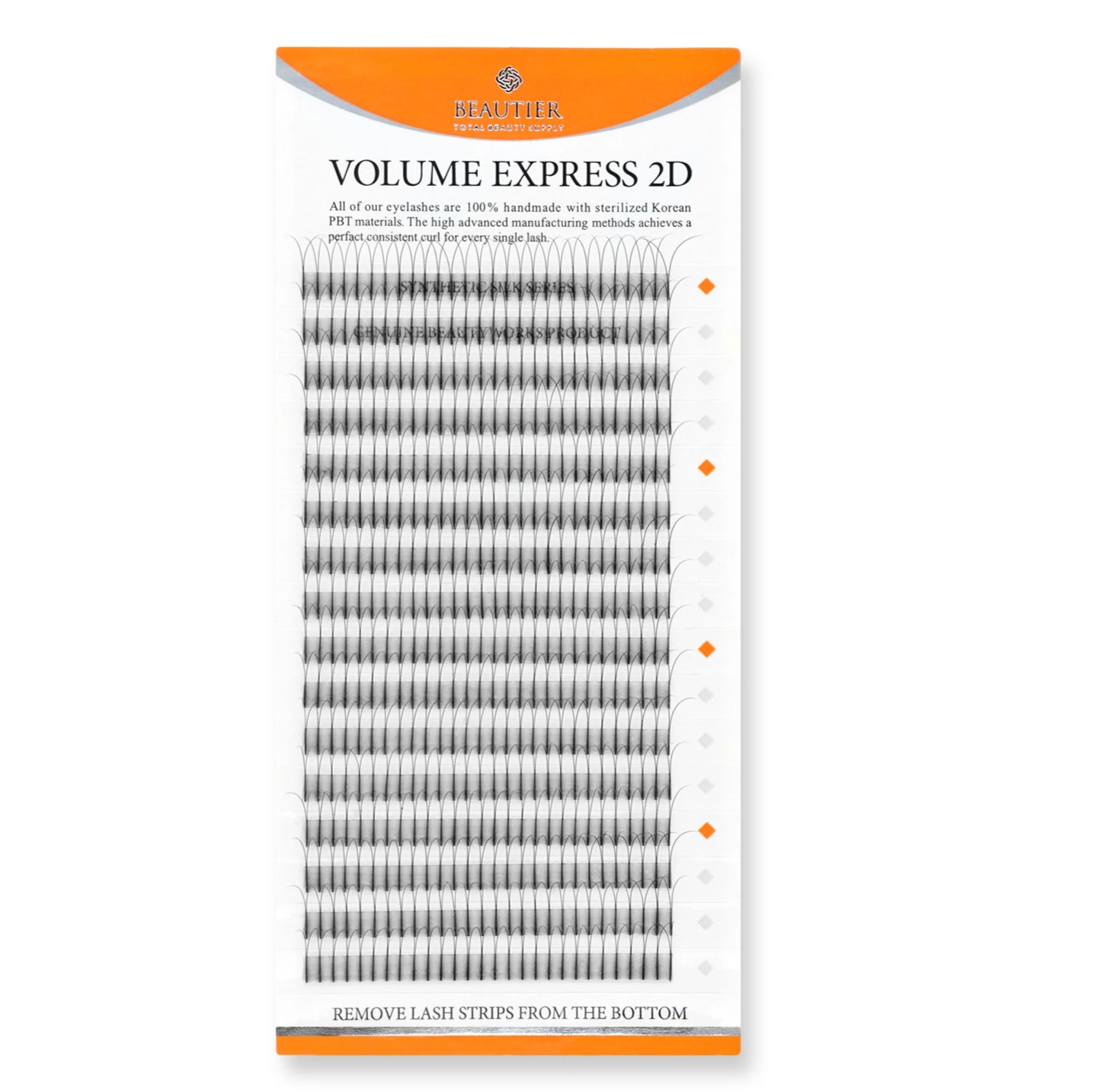 2D Pre-made Volume Lash Extension Tray | C Curl | 0.07 | Single Length