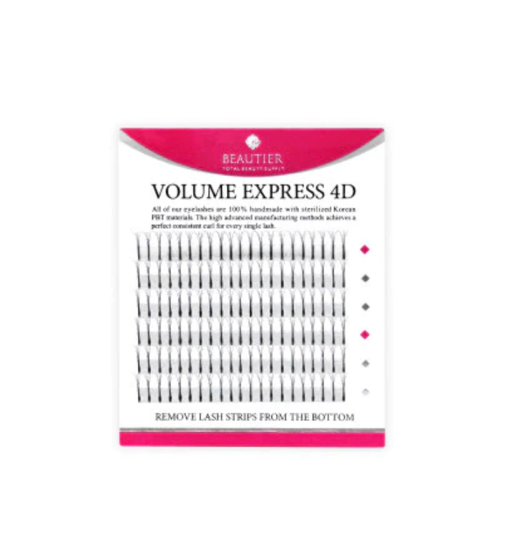 Pre-Made Volume Mini Lash Extensions Tray - C Curl 0.07 Pre-Made 4D 14mm - 6 Row Mini | Beautier